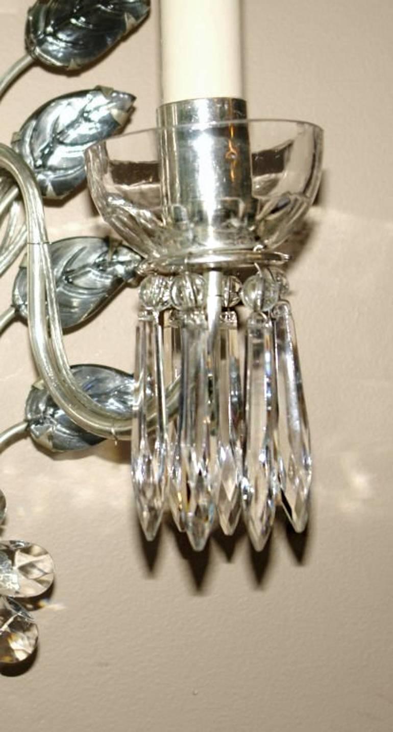 Mid-20th Century Set of Silver Plated Sconces, Sold Per Pair For Sale