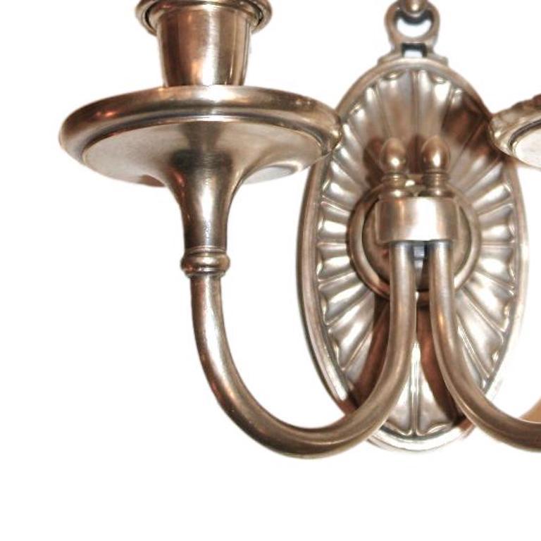 Early 20th Century Set of Silver Plated Sconces, Sold Per Pair For Sale