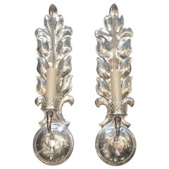 Set of Silver Plated Sconces, Sold Per Pair