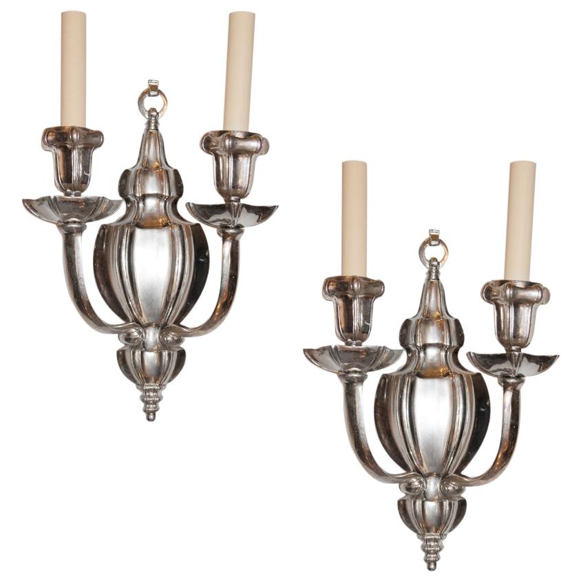 Set of Silver Plated Sconces, Sold Per Pair For Sale