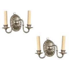 Vintage Set of Silver Plated Sconces, Sold Per Pair