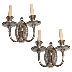 Set of Silver Plated Sconces, Sold Per Pair