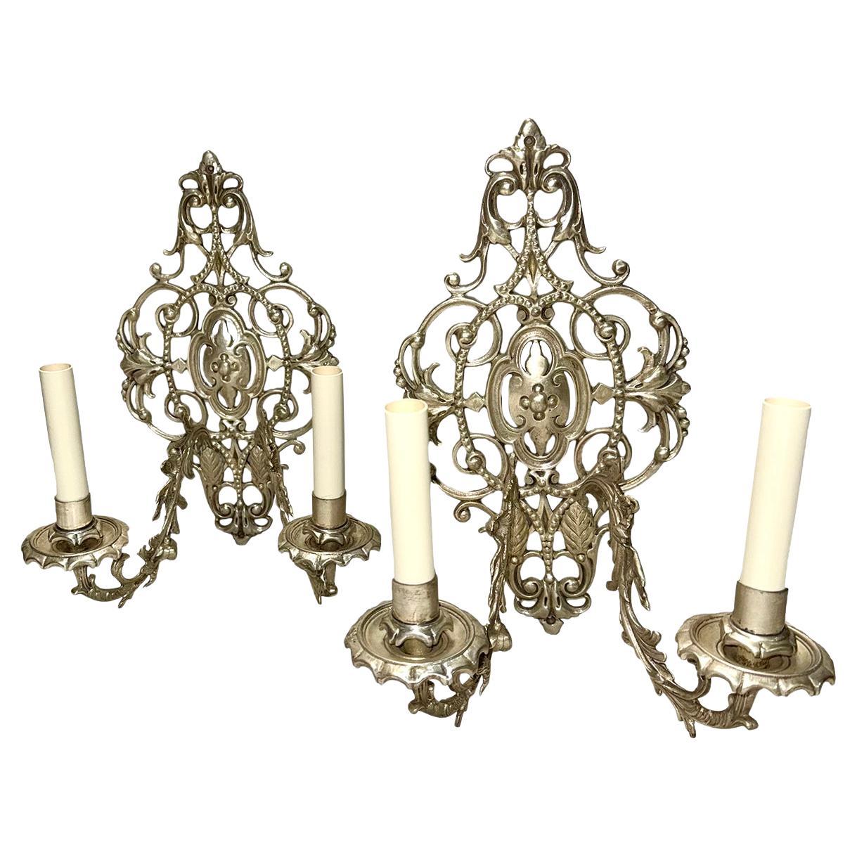 Set di lampade placcate in argento, vendute per coppia