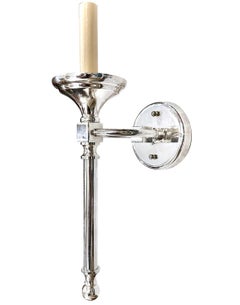 Set of Silver Plated Single Light Sconces, Sold per Pair