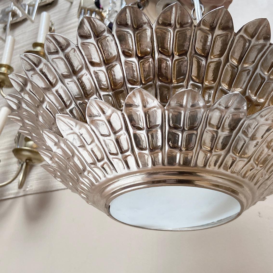 Italian Set of Silver Plated Sunburst Light Fixtures, Sold Individually For Sale