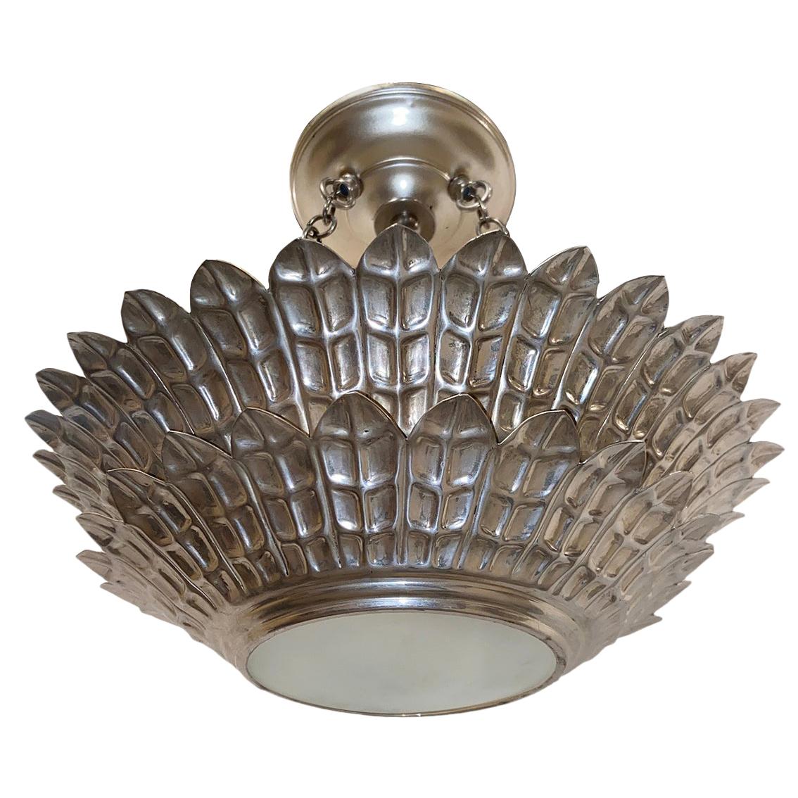 Set of Silver Plated Sunburst Light Fixtures, Sold Individually