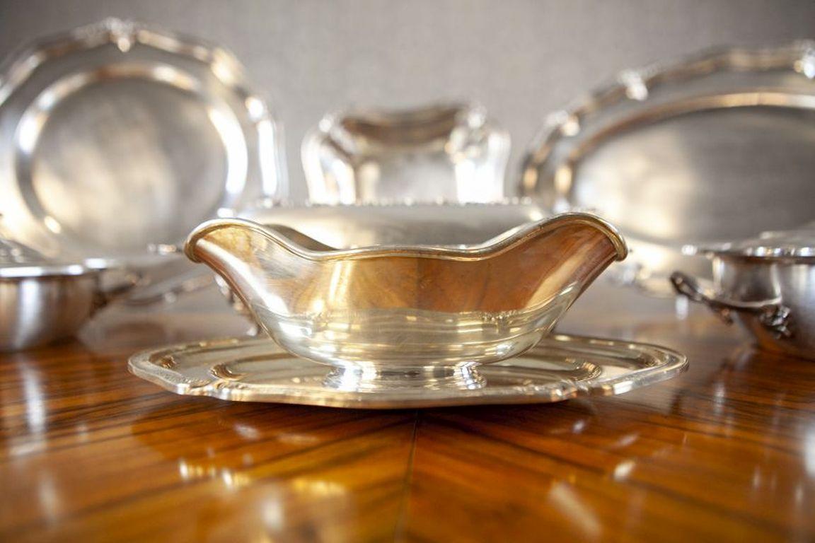 Belgian Set of Silver Plated Tableware SIVAR Hallmark From the Mid-20th Century For Sale