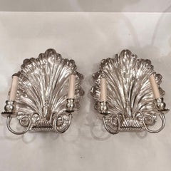 Set of Silvered Shell Sconces, Sold per Pair