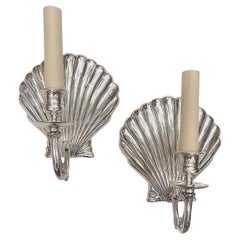 Set of Silvered Shell Sconces, Sold Per Pair