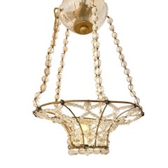 Set of Single-Light Crystal Basket Light Fixtures, Sold Individually