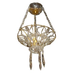 Set of Single-Light Crystal Basket Light Fixtures, Sold Individually