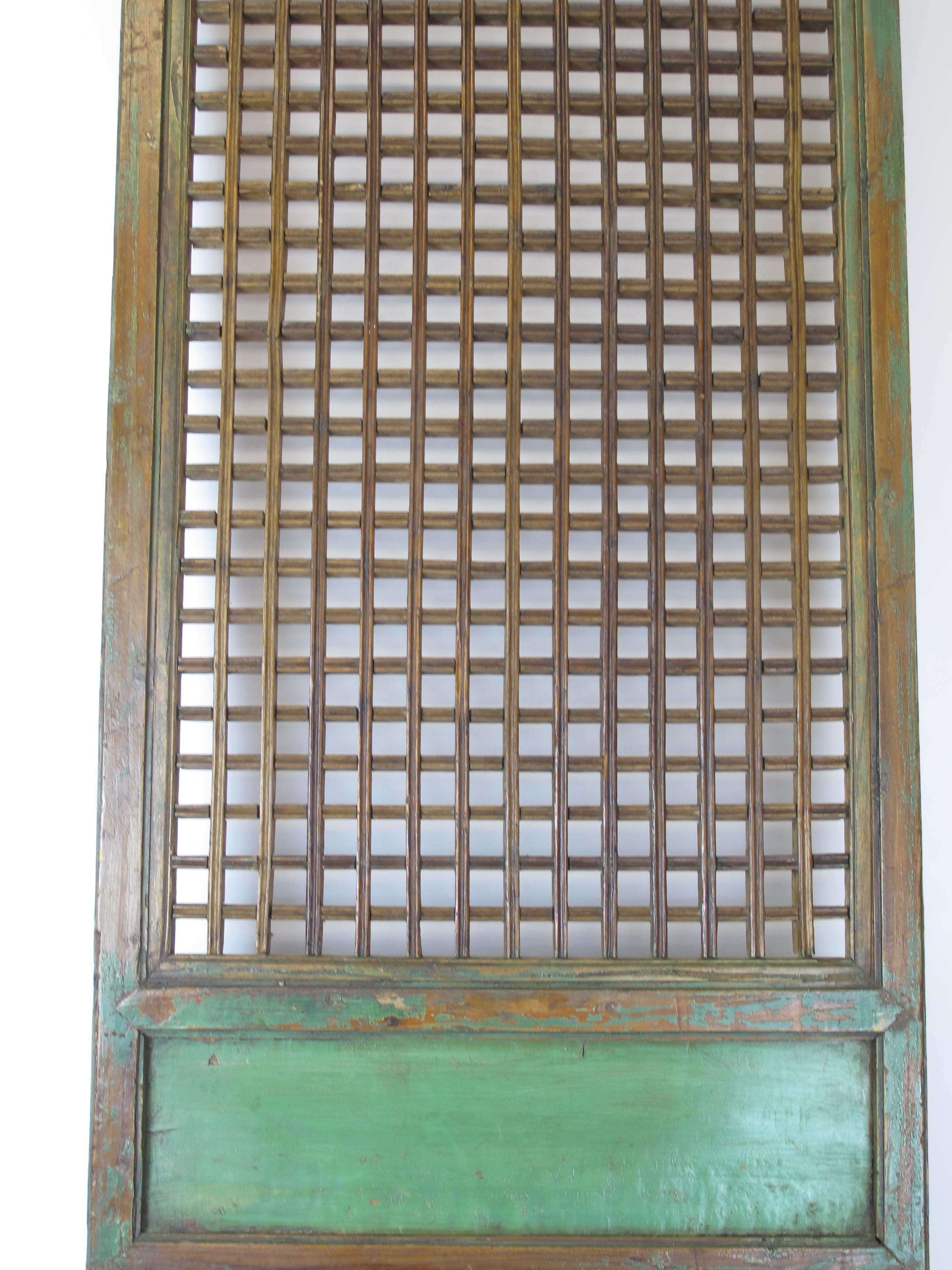 20th Century Set of Six Antique Chinese Lattice Panels For Sale