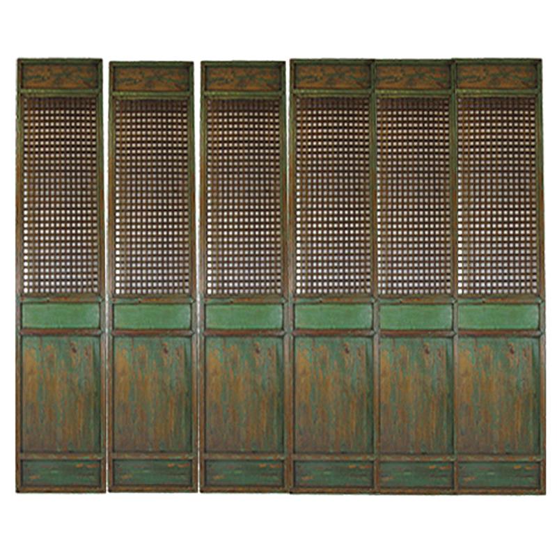 Set of Six Antique Chinese Lattice Panels For Sale