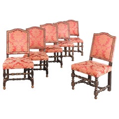 Set of Six 17th Century Style Walnut Chairs