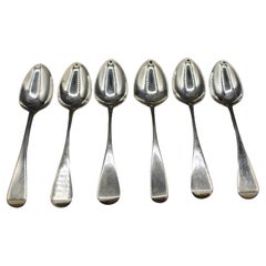 Set of Six 1830s Old English Dessert Spoons