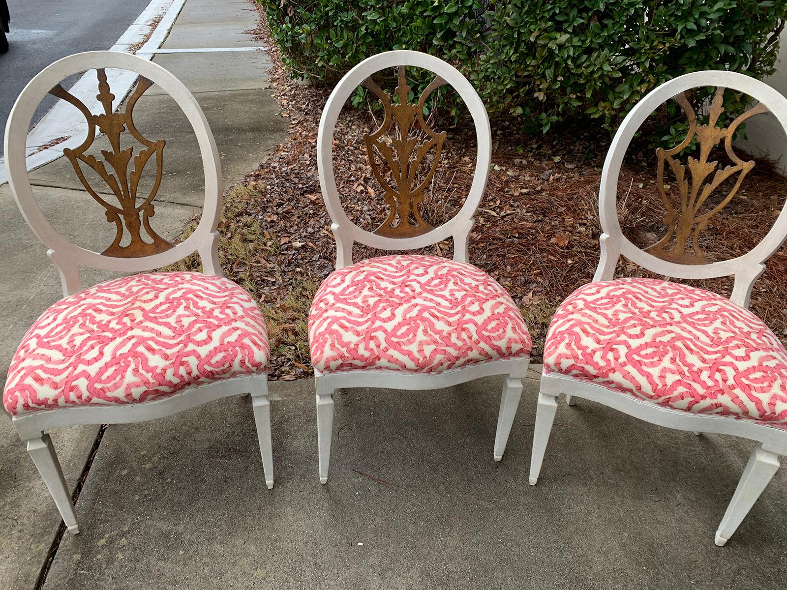 Set of Six 18th-19th Century Italian Painted Side Chairs, Custom Finish In Good Condition For Sale In Atlanta, GA