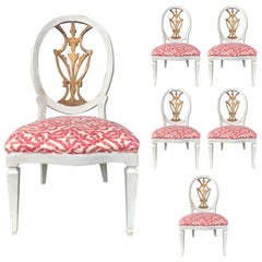 Set of Six 18th-19th Century Italian Painted Side Chairs, Custom Finish
