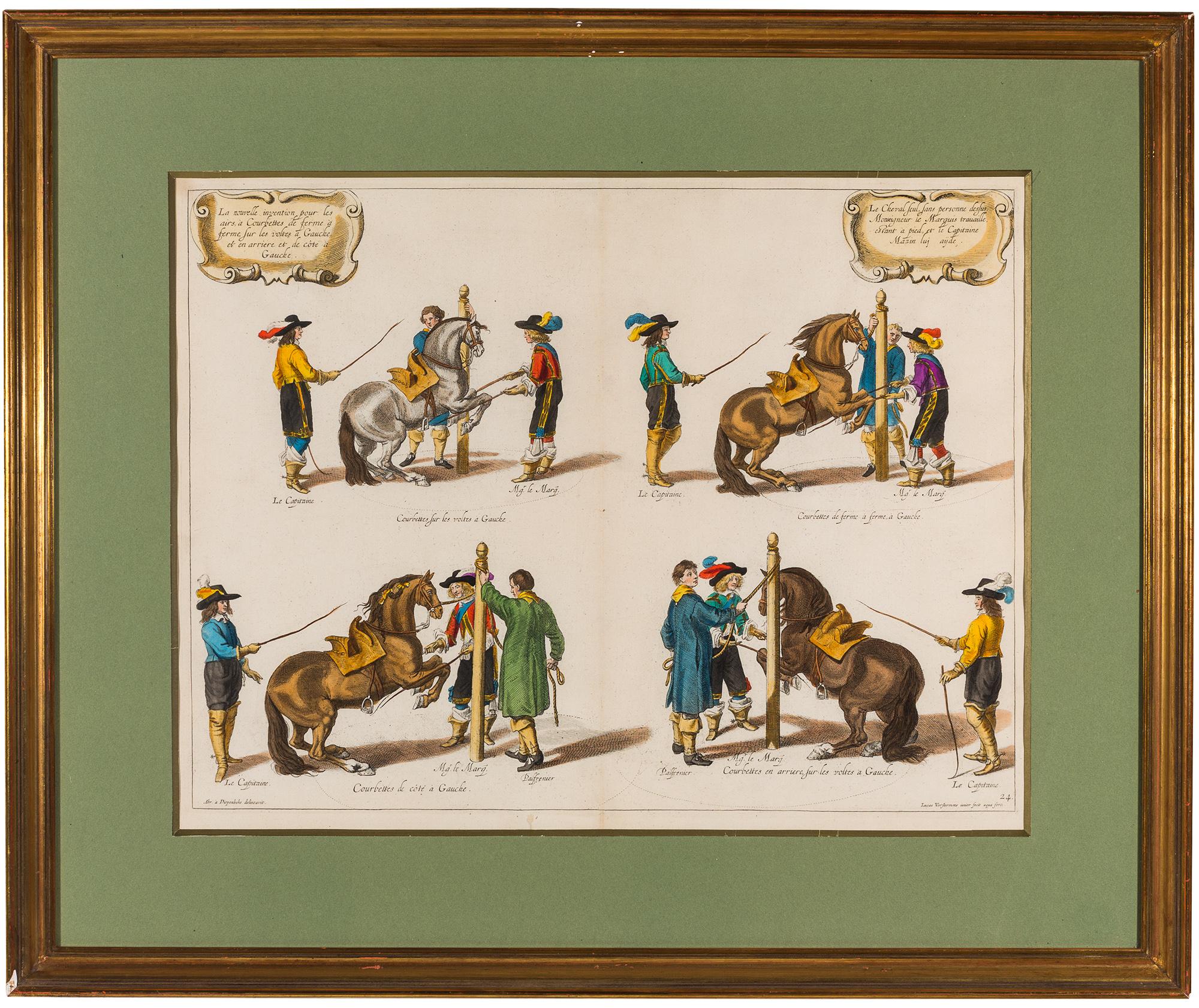 Belgian Set of Six 18th Century Equestrian Engravings of Dressage, after Diepenbeeck