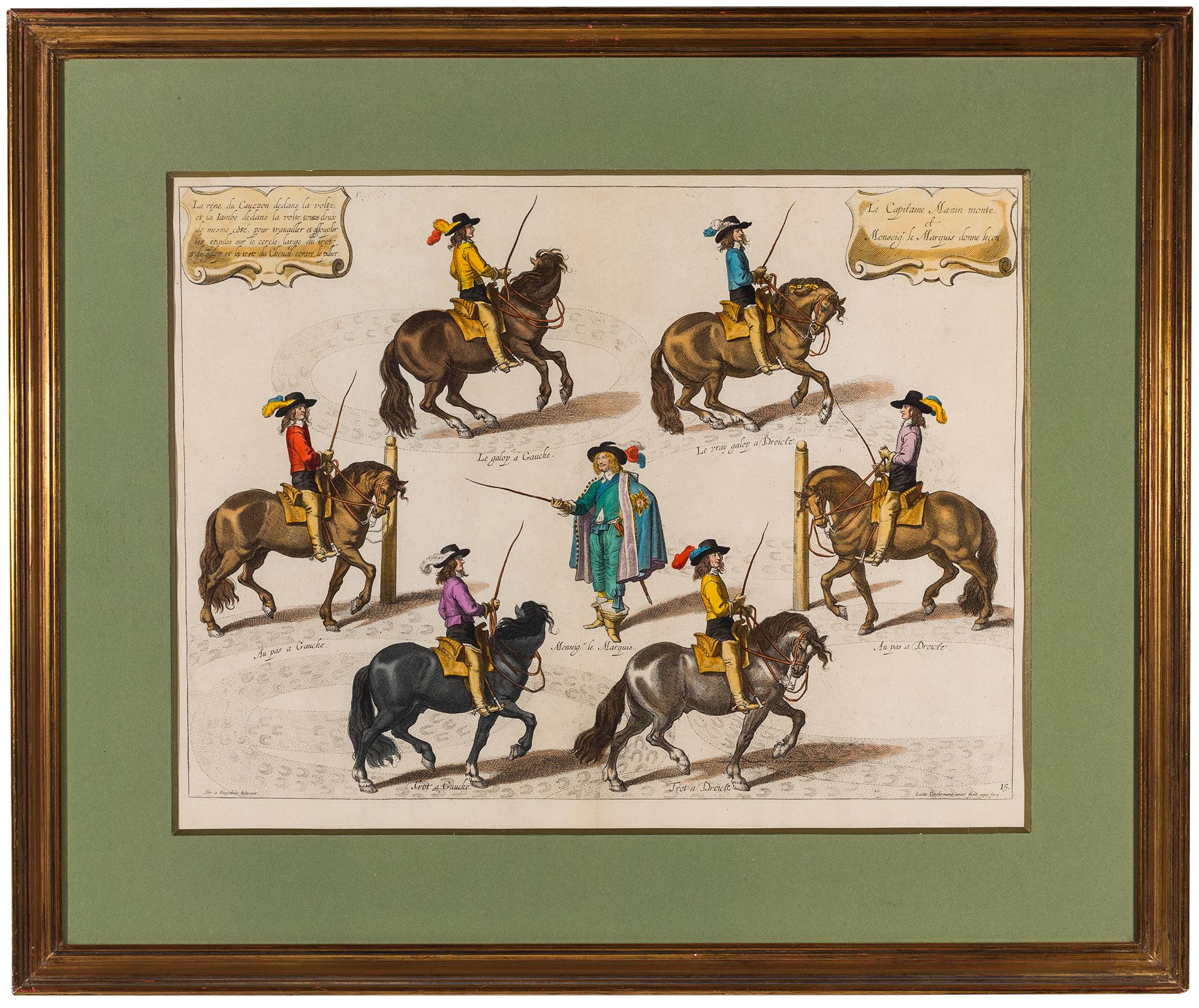 Set of Six 18th Century Equestrian Engravings of Dressage, after Diepenbeeck 1