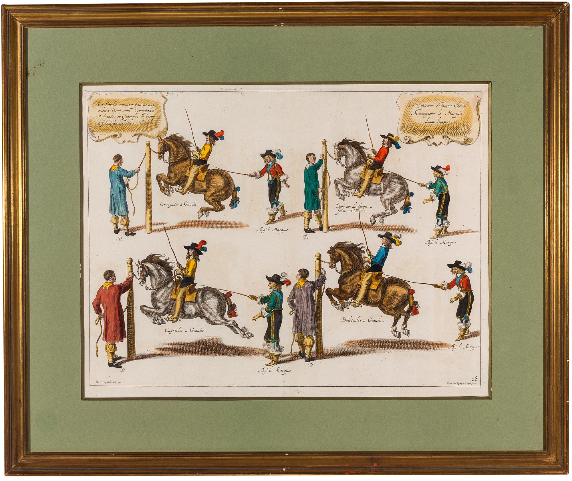 Set of Six 18th Century Equestrian Engravings of Dressage, after Diepenbeeck 2