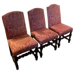 Set of Six 18th Century French Walnut Upholstered Dining Chair