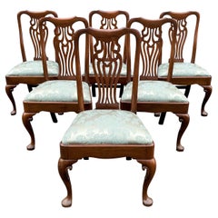 Set of Six 18th Century Queen Anne Walnut Dining or Side Chairs