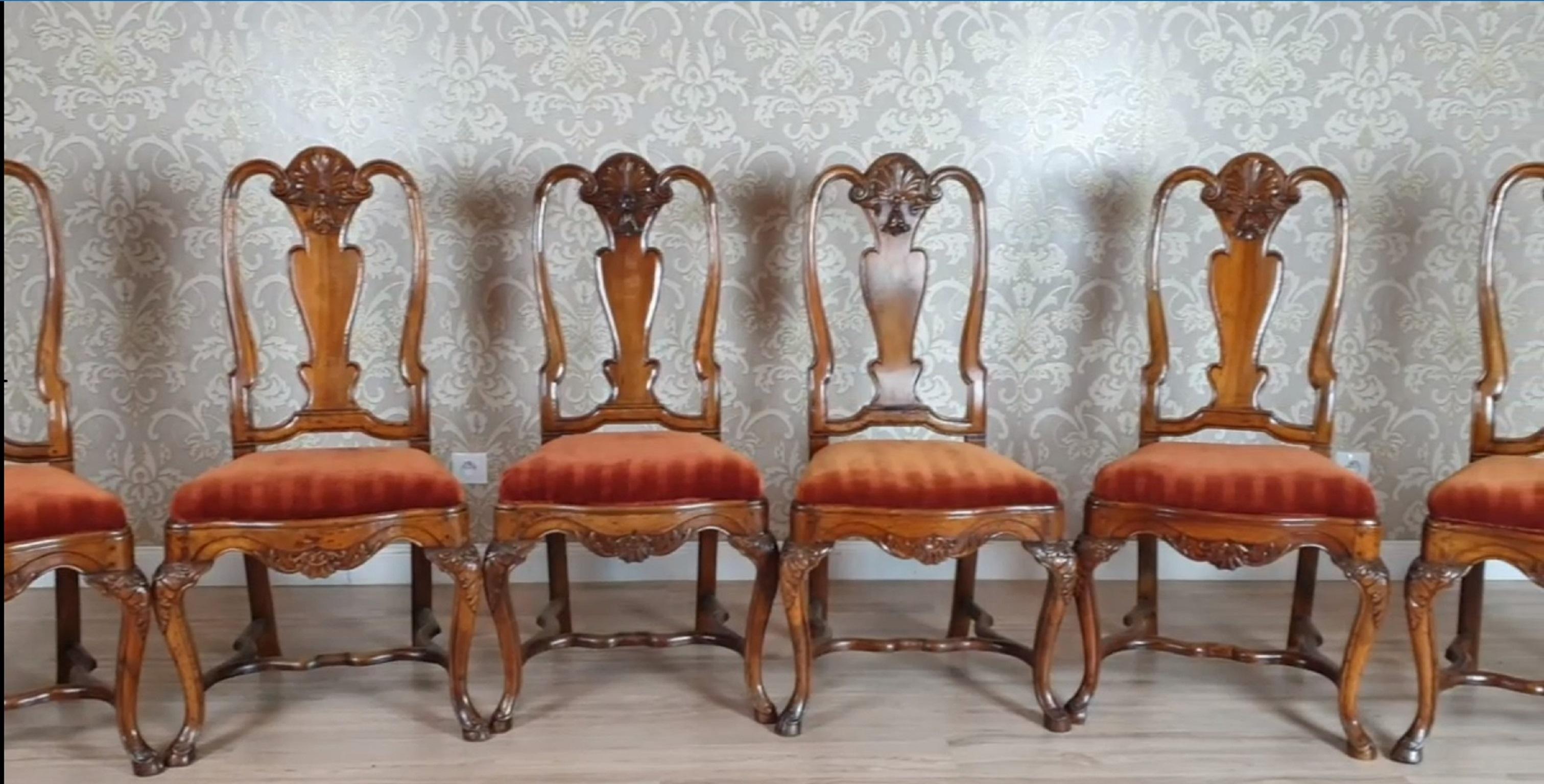 Set of Six 18th Century Walnut Chairs 14