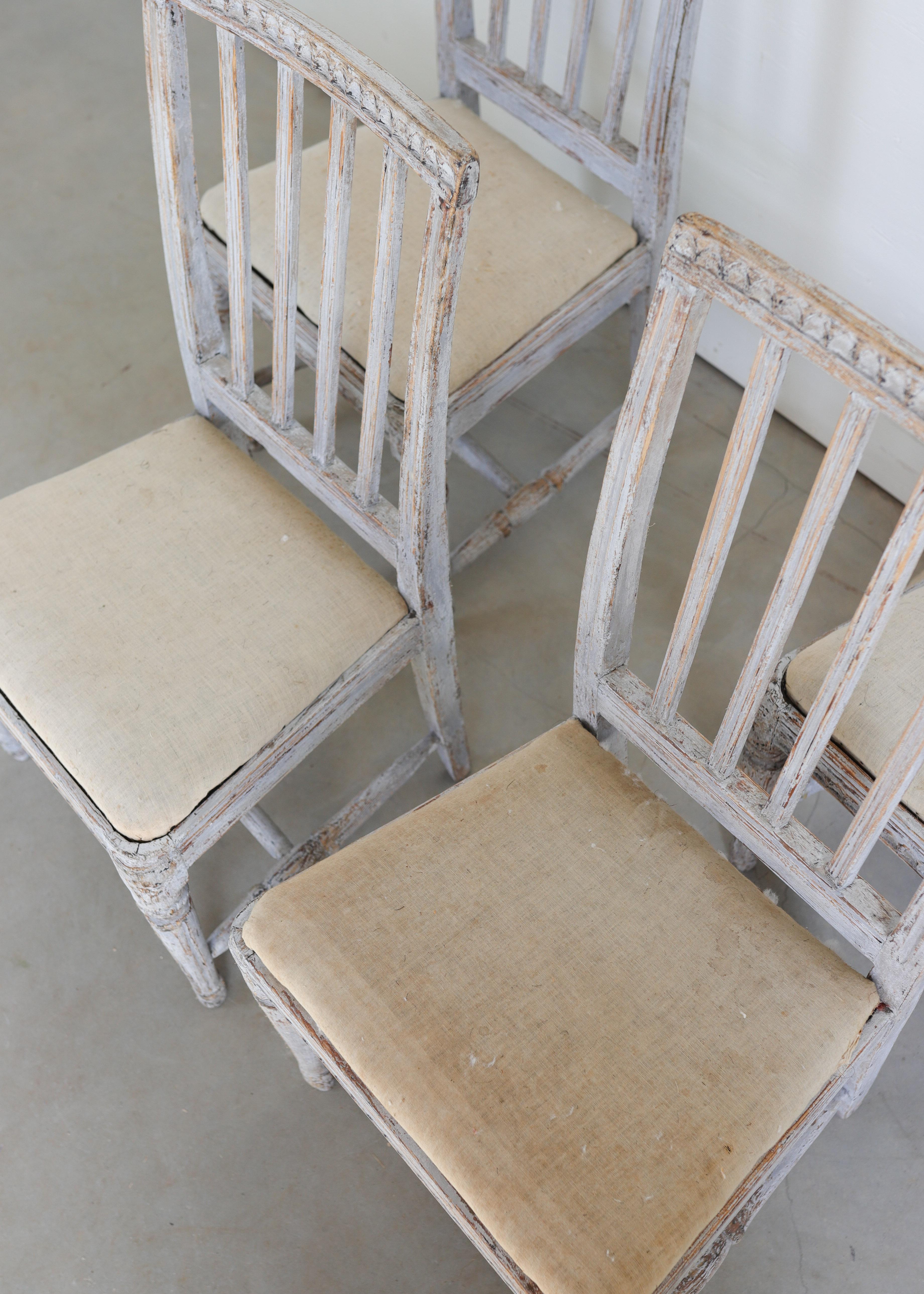 Set di sei sedie gustaviane svedesi del 18° secolo in vendita 3