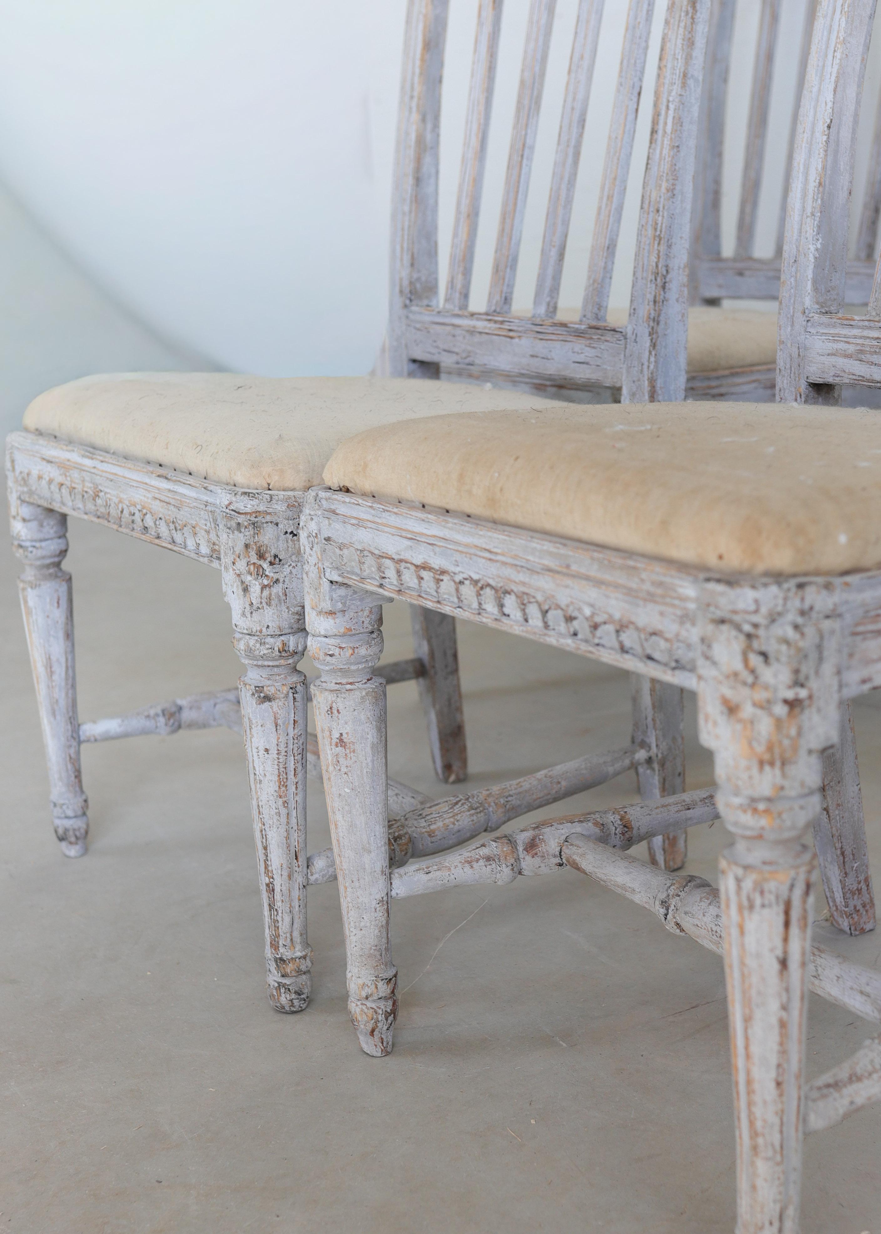 XVIII secolo Set di sei sedie gustaviane svedesi del 18° secolo in vendita