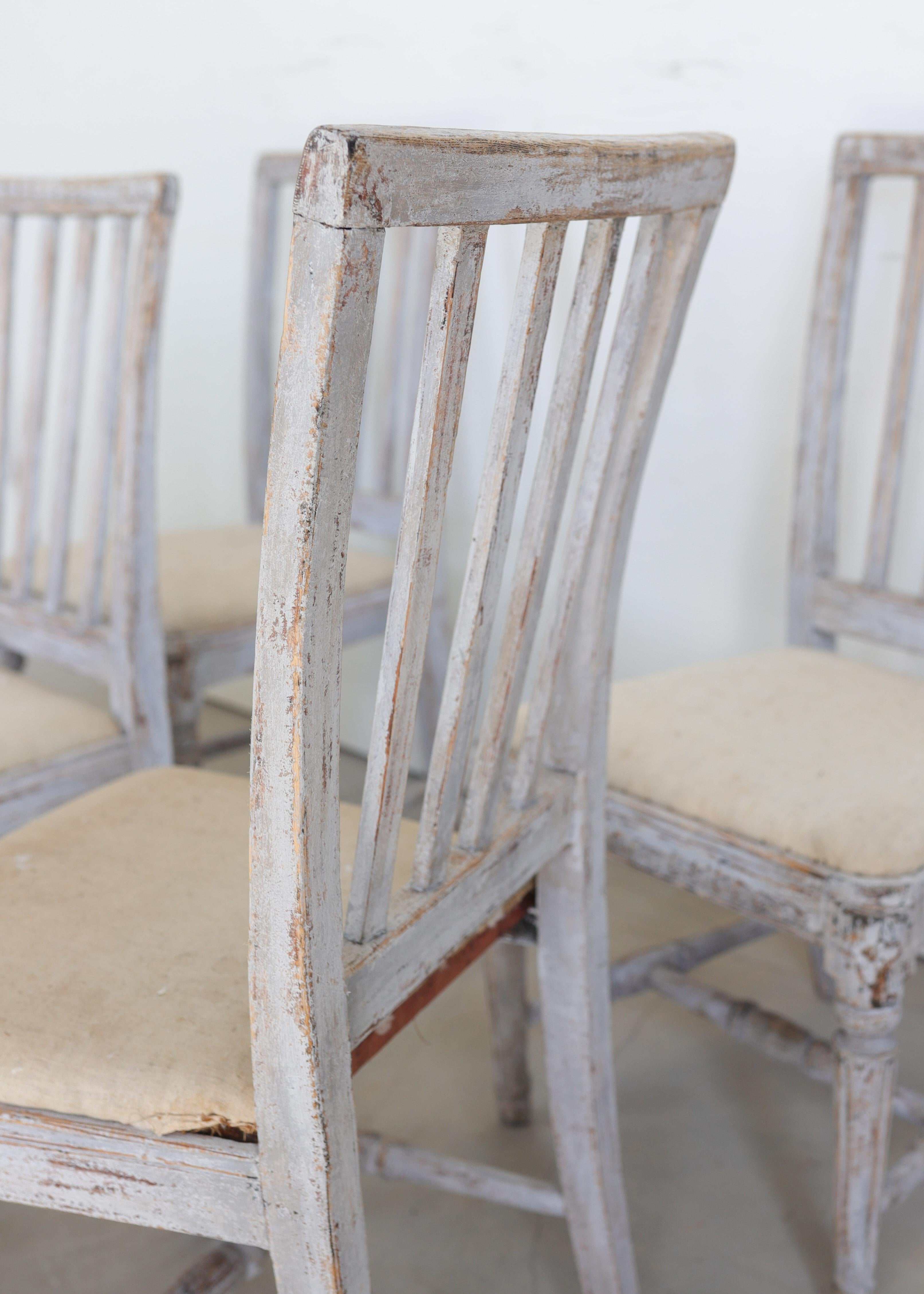 Set di sei sedie gustaviane svedesi del 18° secolo in vendita 1