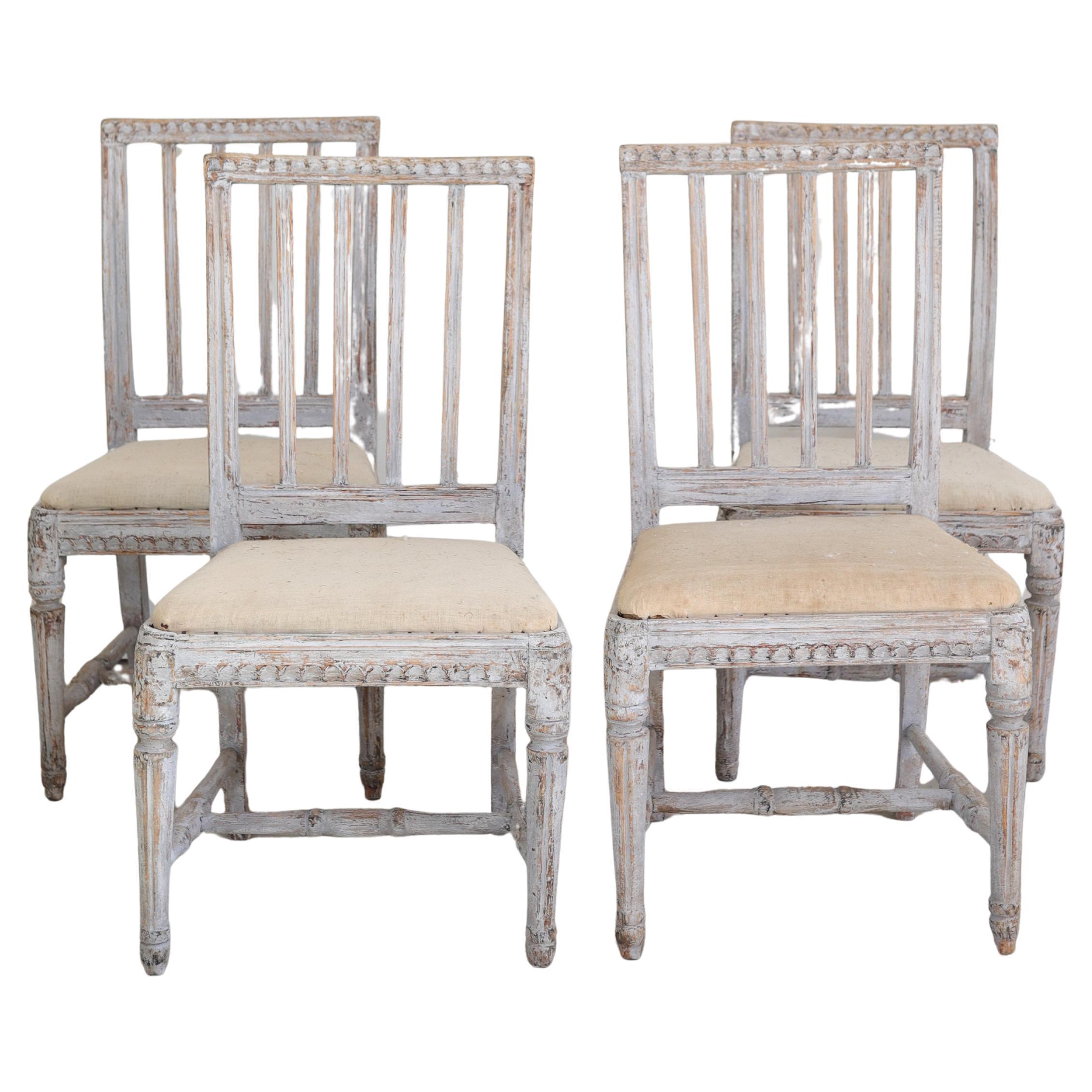 Set of Six 18th Swedish Gustavian Chairs