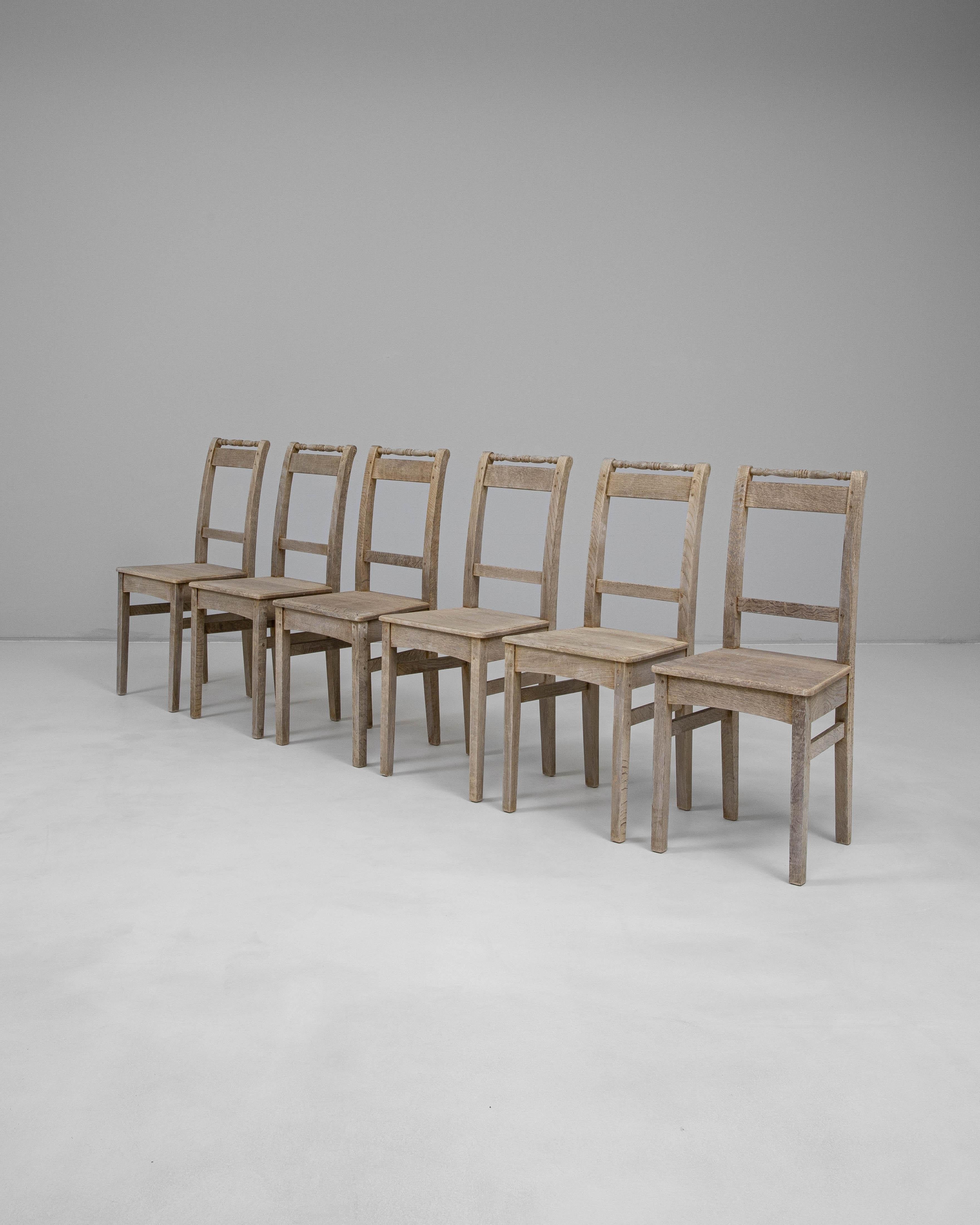 Set di sei sedie da pranzo francesi del 1900 in Oak in vendita 5