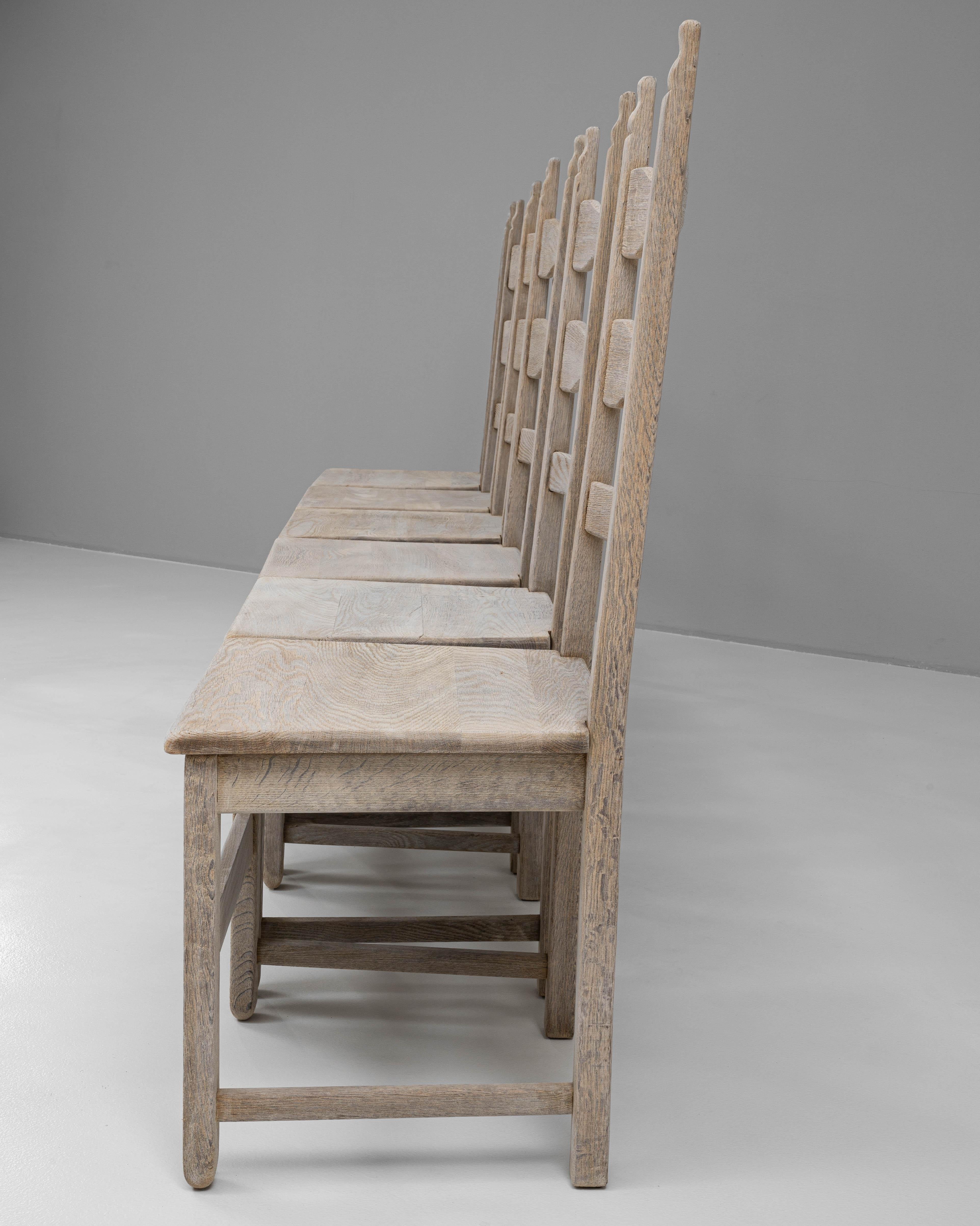 Set di sei sedie da pranzo francesi del 1900 in Oak in vendita 6