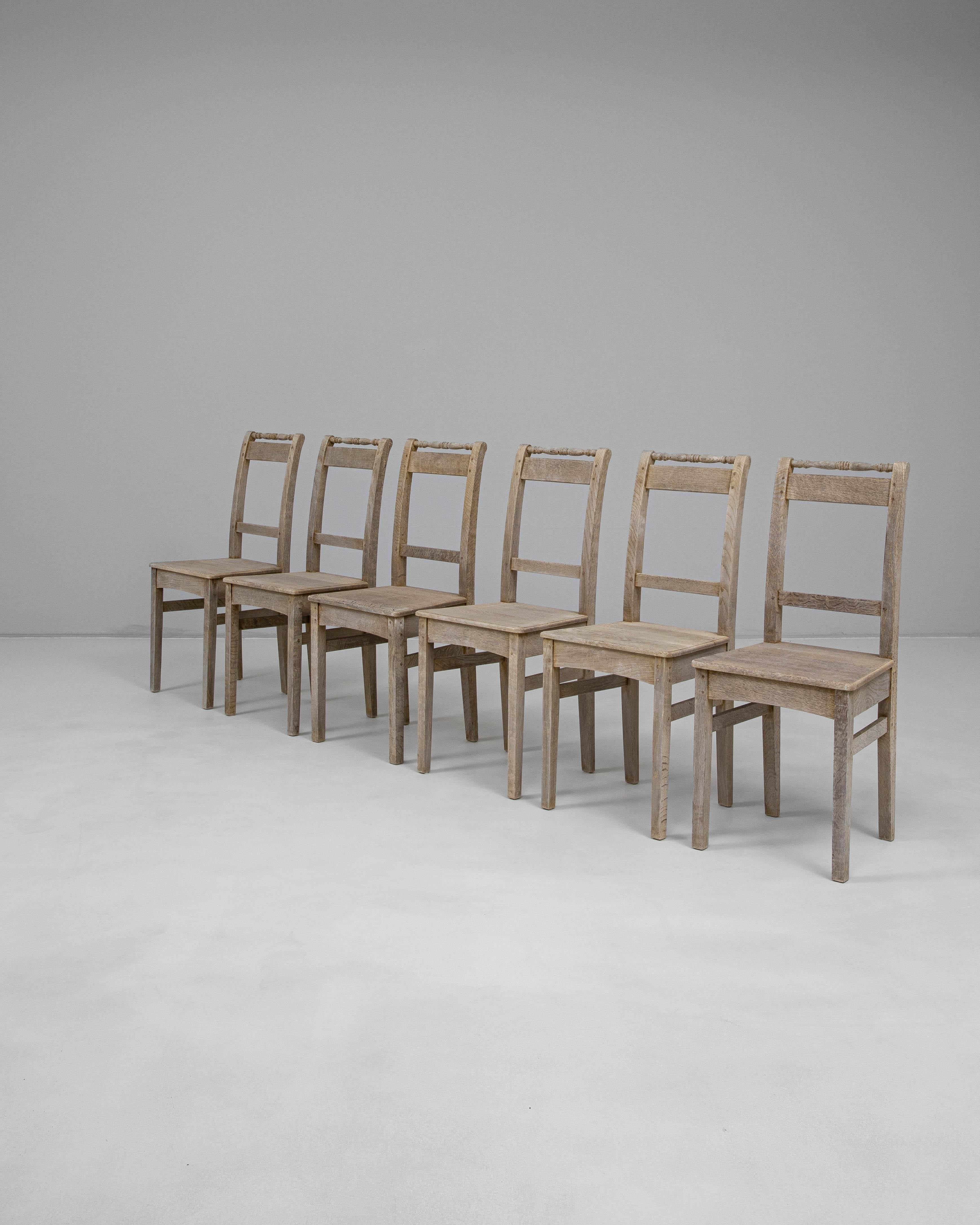 Set di sei sedie da pranzo francesi del 1900 in Oak in vendita 6