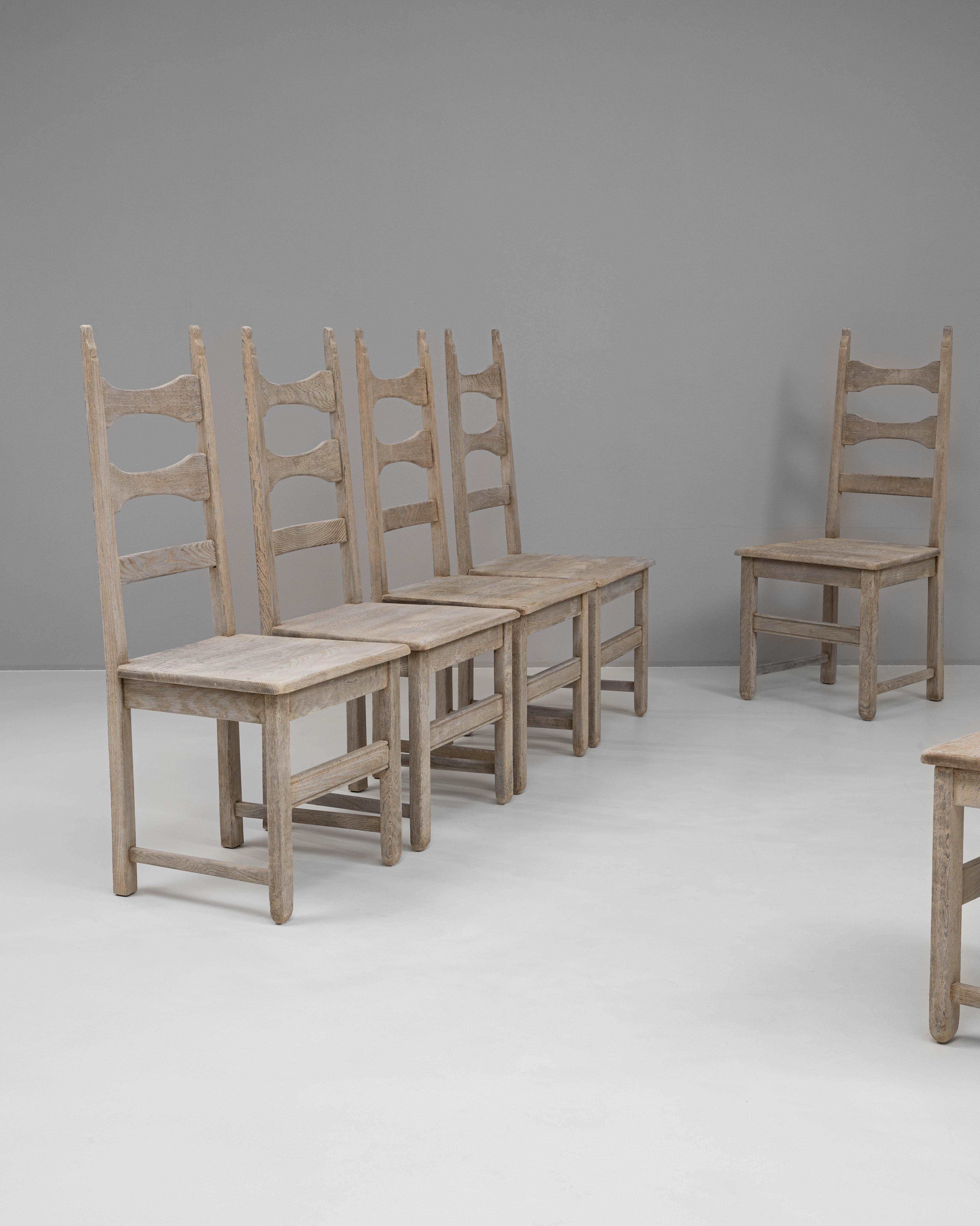 Quercia Set di sei sedie da pranzo francesi del 1900 in Oak in vendita