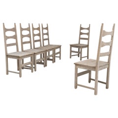 Set Of Six 1900s French Oak Dining Chairs
