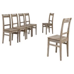 Set Of Six 1900s French Oak Dining Chairs