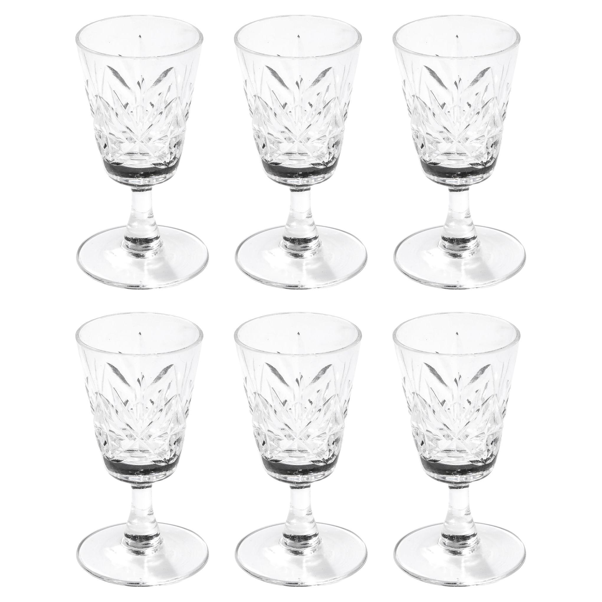 Midcentury Set of 7 Colored Cut Glass Prism Small Spoons For Sale at