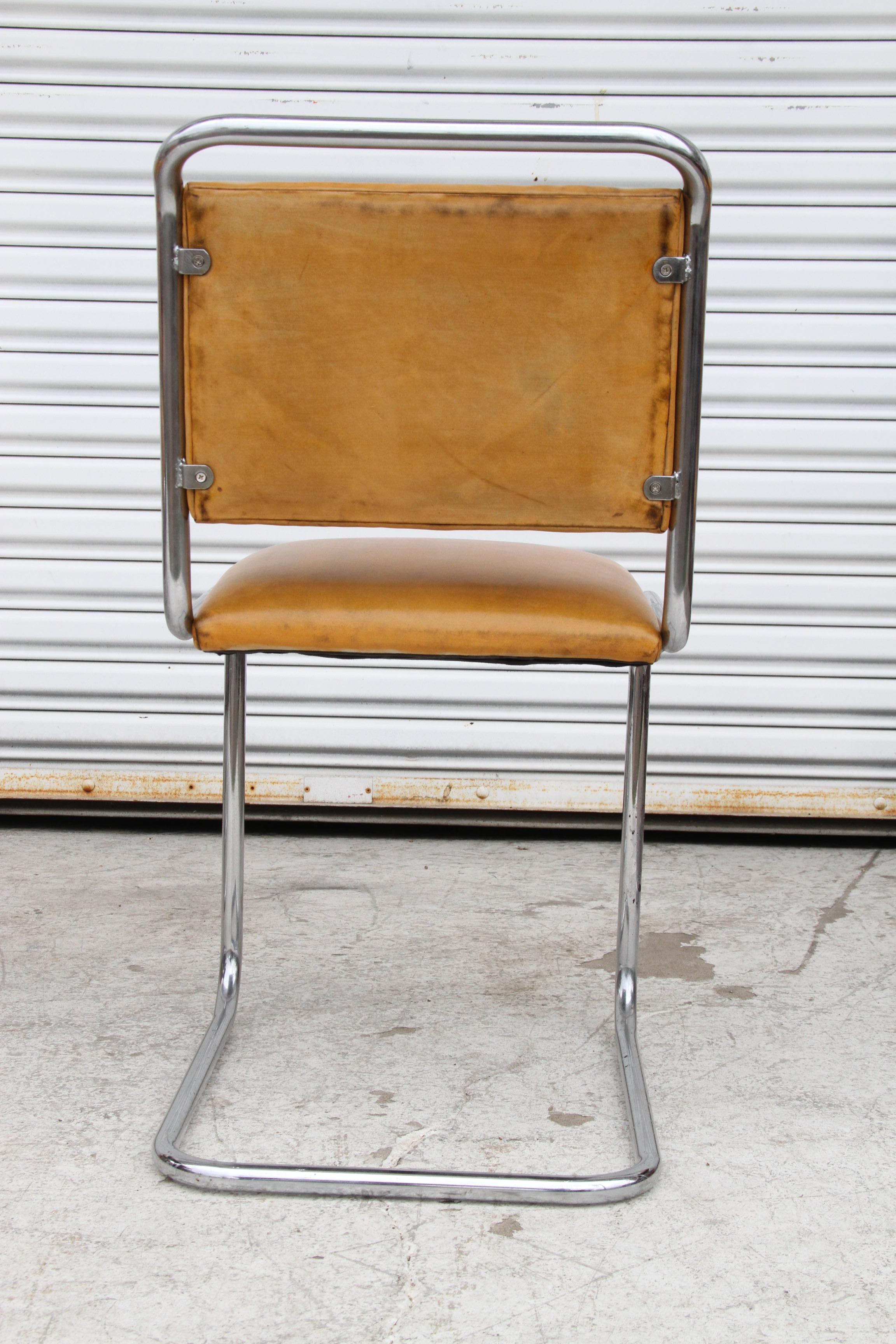 Mid-20th Century Set of Six 1930s Early Edition Rowland Wilton-Cox for PEL Tubular Side Chairs For Sale