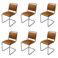 Set of Six 1930s Early Edition Rowland Wilton-Cox for PEL Tubular Side Chairs