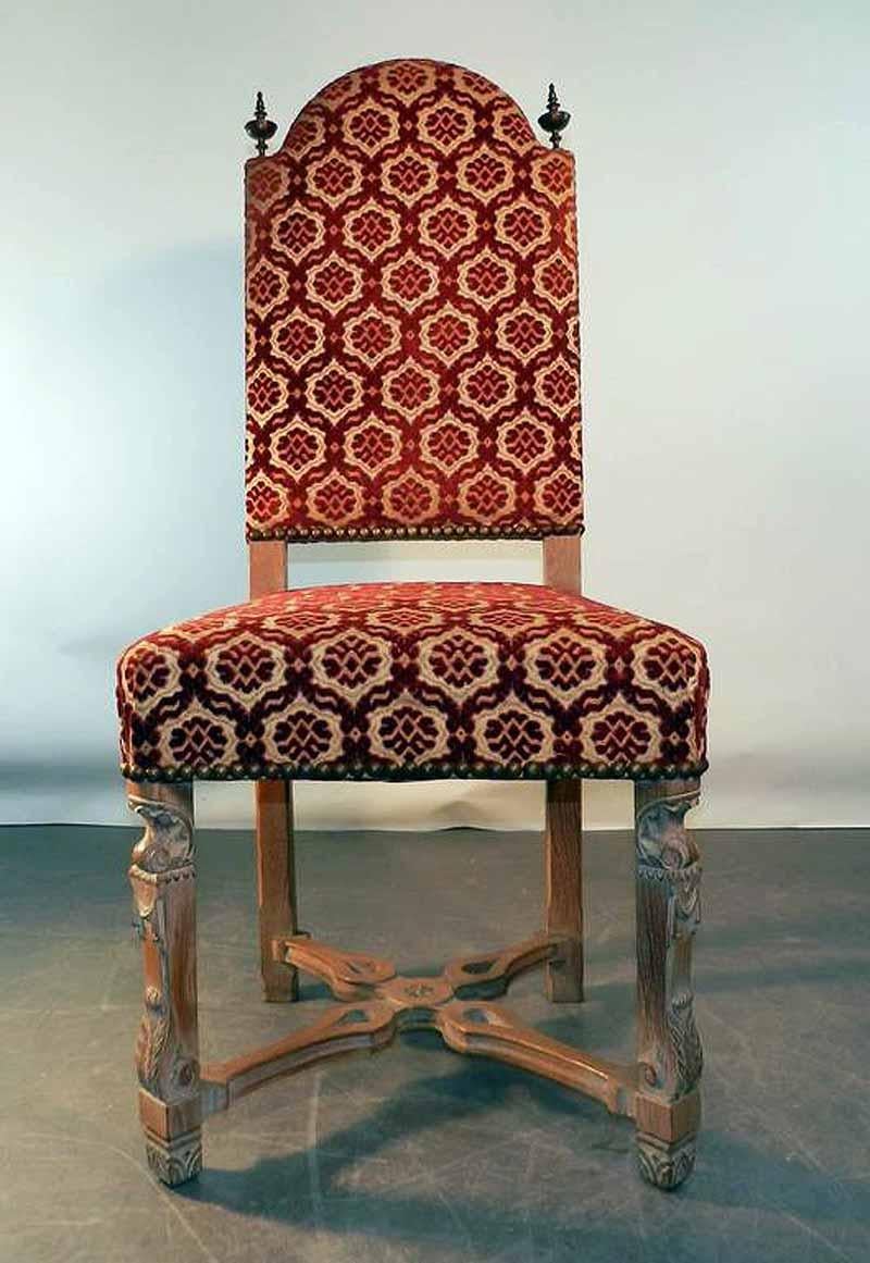 Mid-20th Century Set of Six 1940 Art Deco Whiten Oak Chairs For Sale