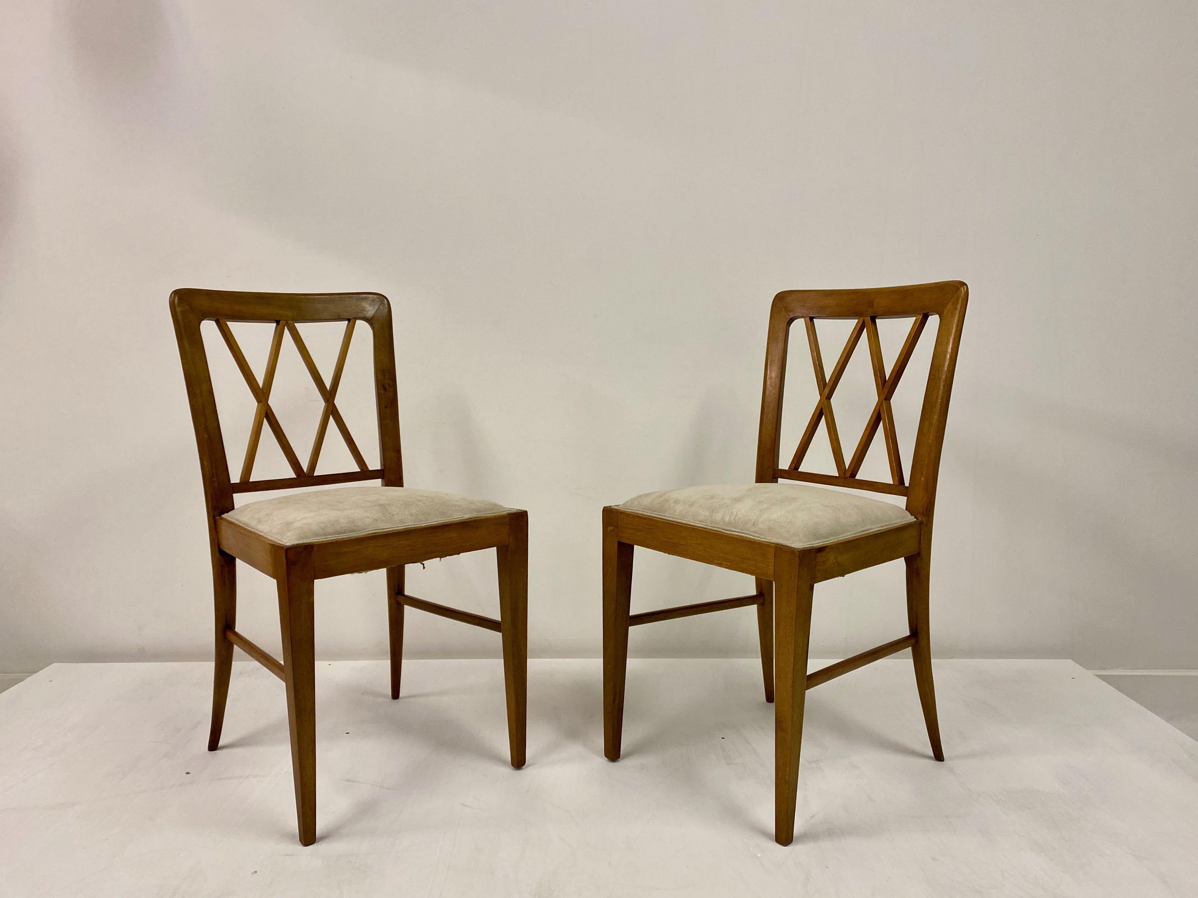 Set of Six 1940s Italian Dining Chairs Attributed to Paolo Buffa 5