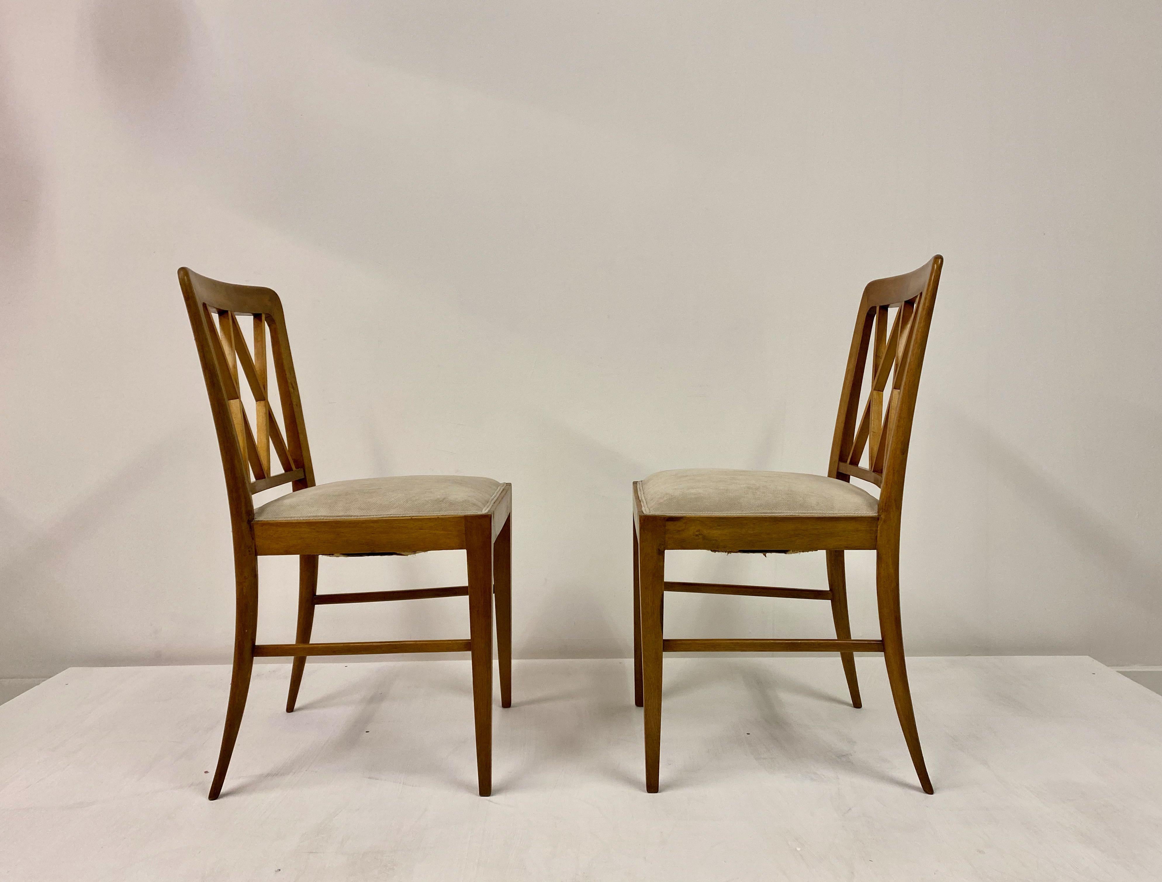 Set of Six 1940s Italian Dining Chairs Attributed to Paolo Buffa 6