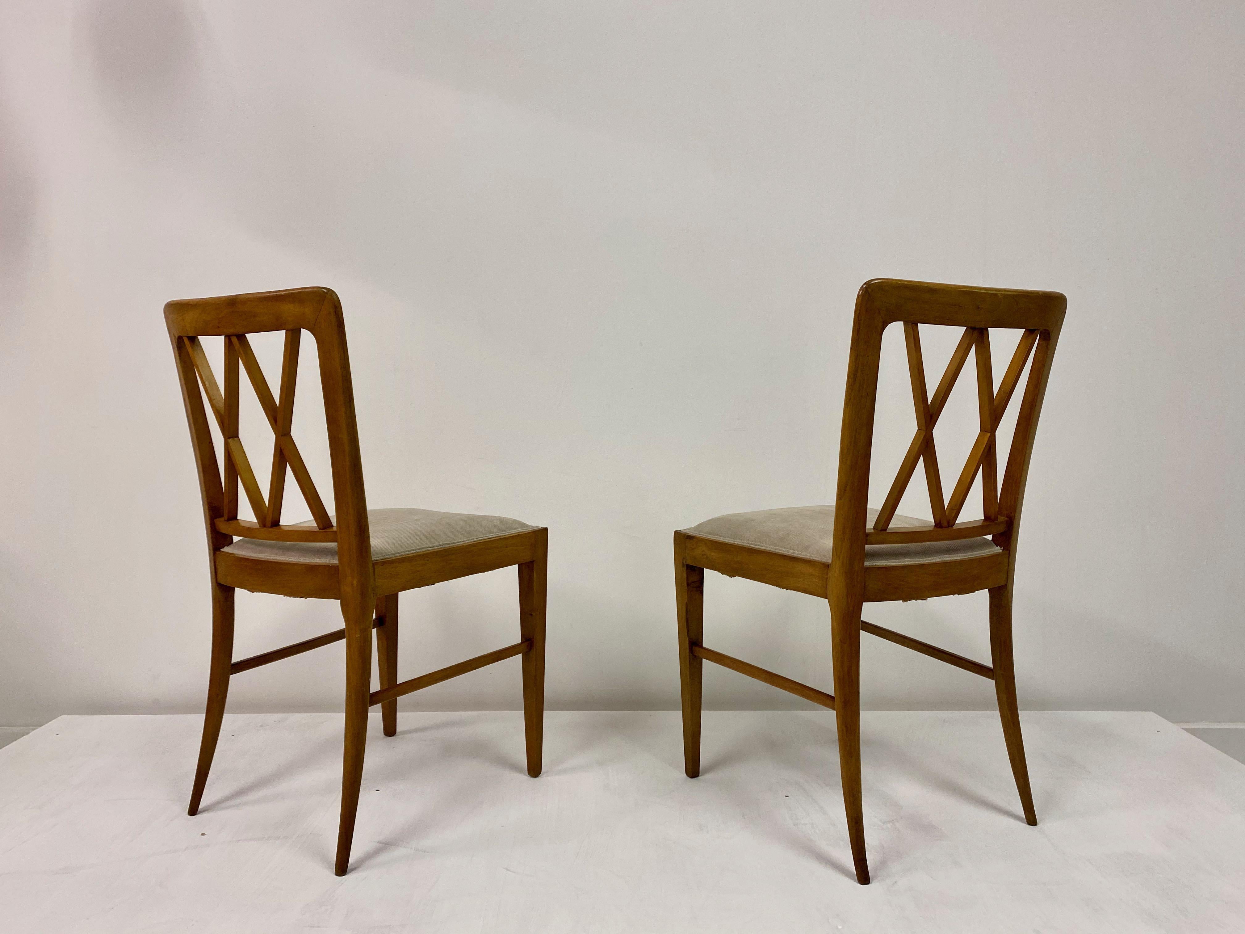 Set of Six 1940s Italian Dining Chairs Attributed to Paolo Buffa 7