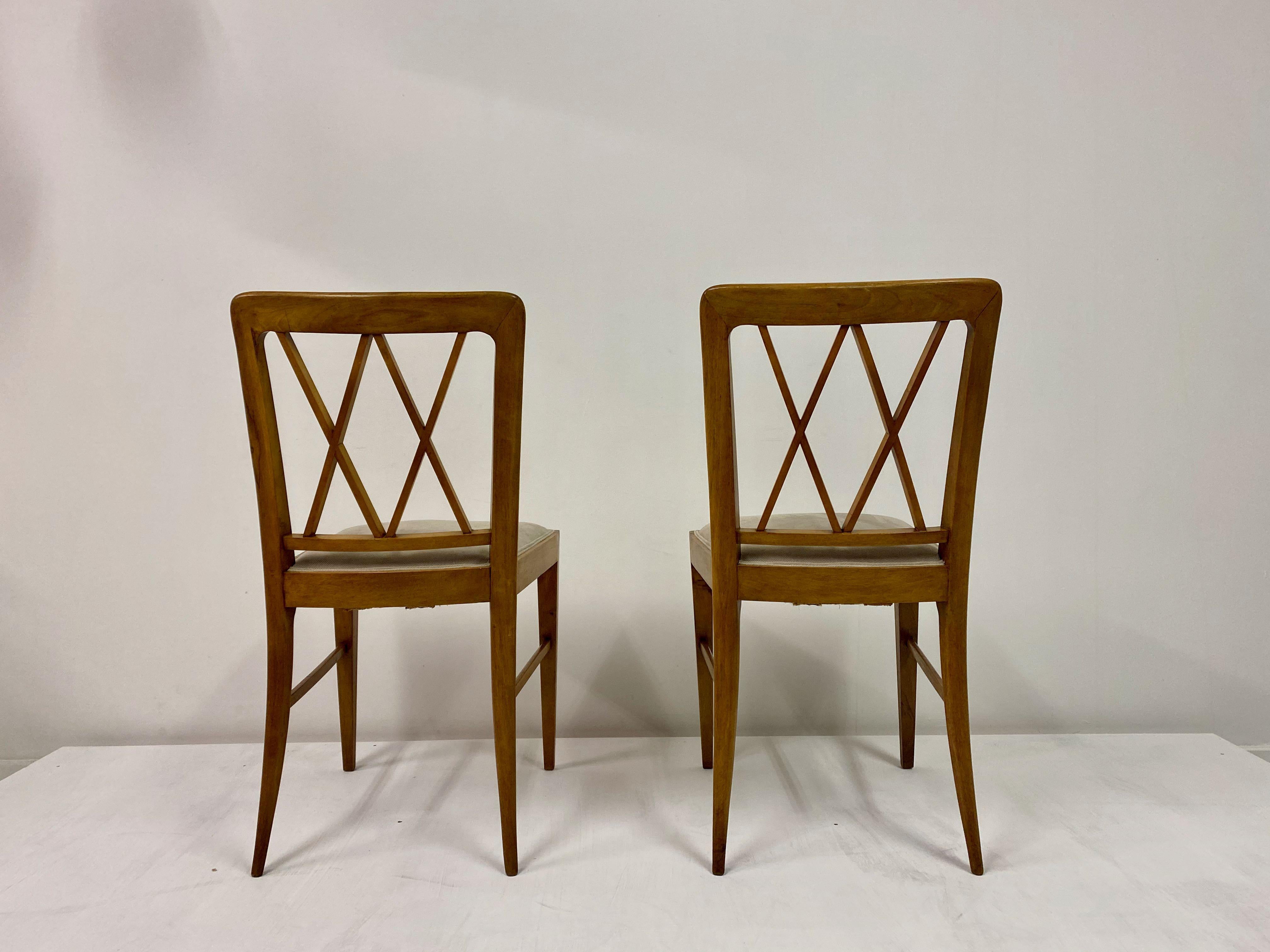 Set of Six 1940s Italian Dining Chairs Attributed to Paolo Buffa 8