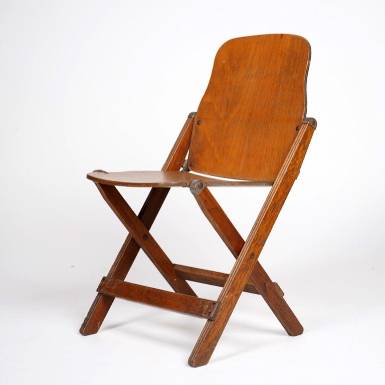 Set of Six 1940s US Army Issued Wooden Folding Chairs at 1stDibs