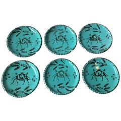 Set of Six 1950s Dessert Plates by Ciaurro Orvieto