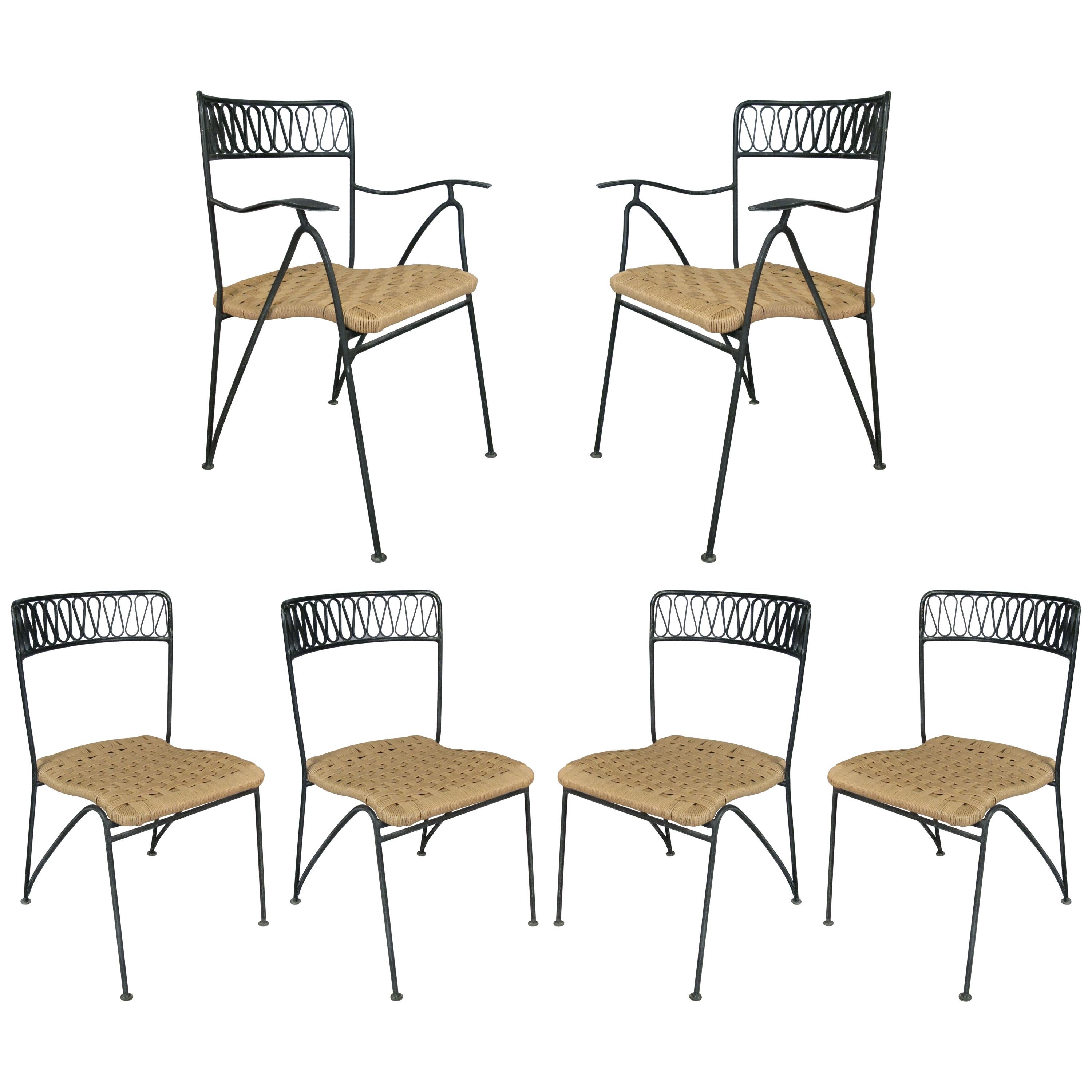 Set of Six 1950s Dining Chairs by Tempestini for Salterini