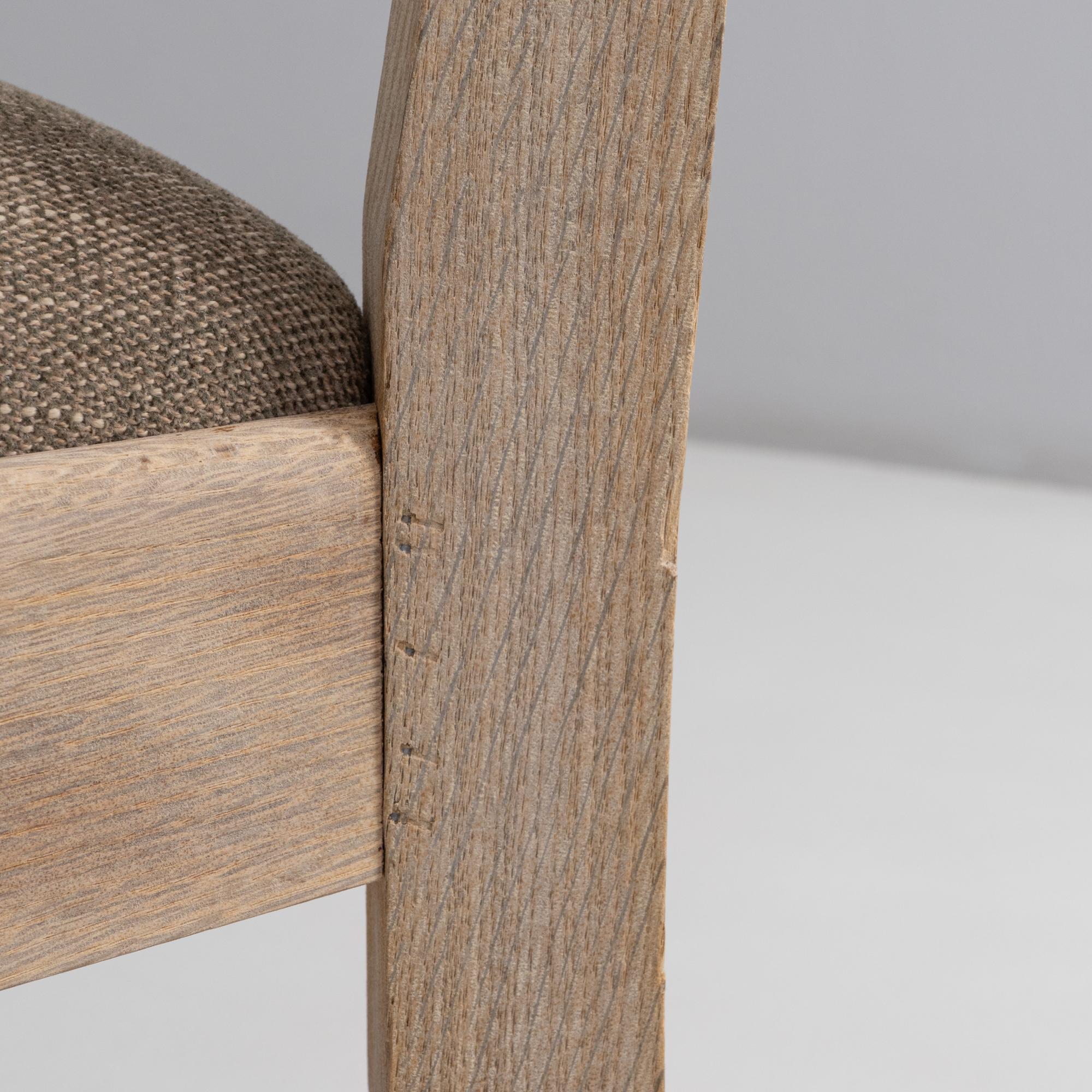 Set Of Six 1950s French Oak Dining Chairs With Upholstered Seats in vendita 4