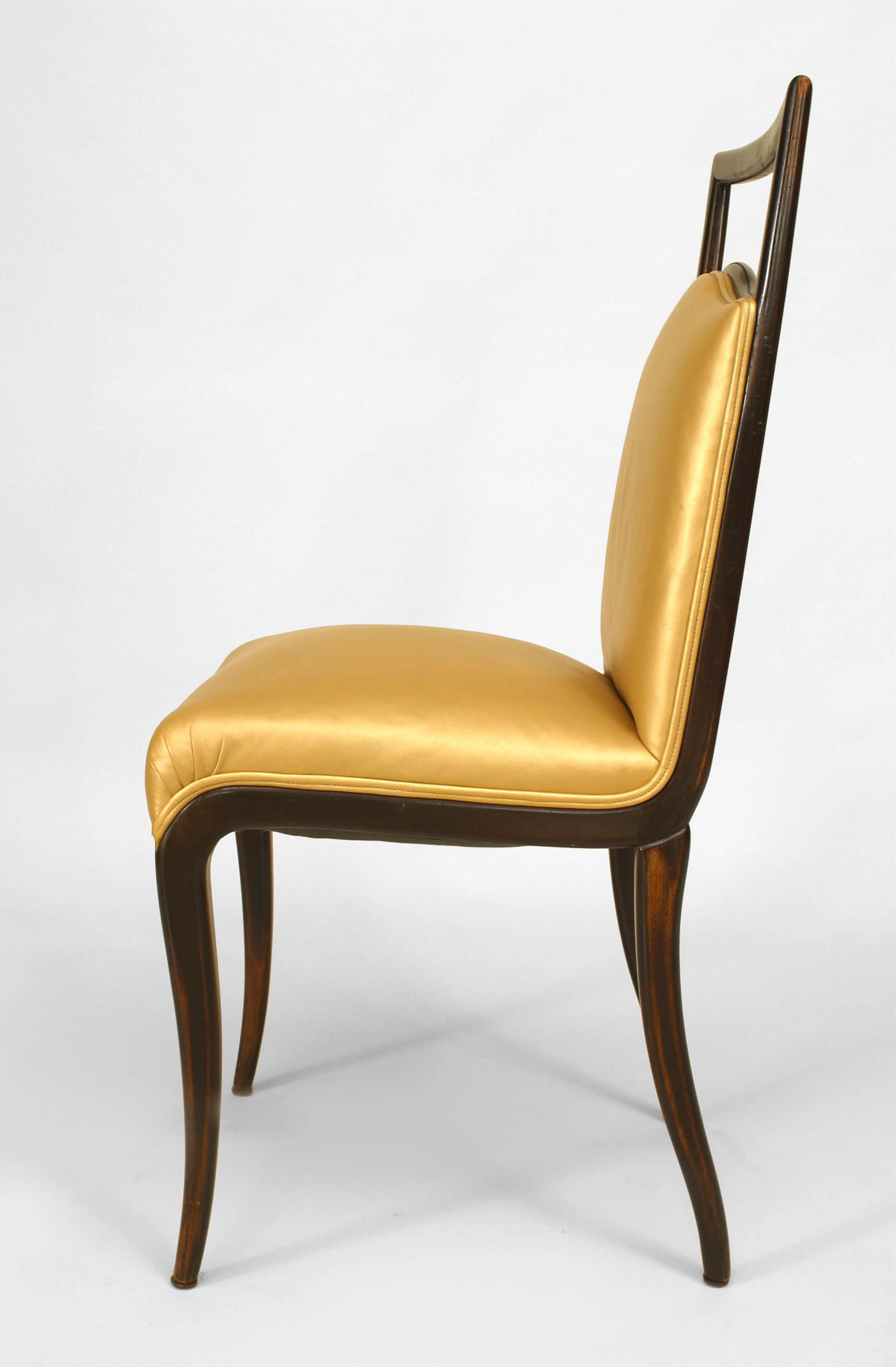 Set of 6 Italian Gold Upholstered Side Chairs In Good Condition In New York, NY